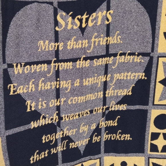 SISTERS Tapestry Throw Blanket Geometric 47x 55 Wall Decor - Picture 4 of 7